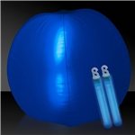24 Inch Inflatable Beach Ball With Two 6 Inch Glow Sticks - Blue
