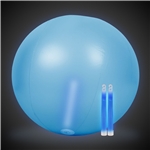 24 Inch Inflatable Beach Ball with 2 - 6 Inch BLUE Glow Sticks