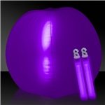 24 Inch Inflatable Beach Ball with two 6 Inch Glow Sticks - Purple