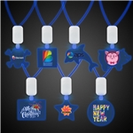 Clear Plastic Necklace with Plastic Medallion and Blue LEDS