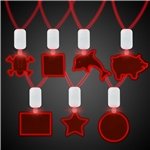 Clear Plastic Necklace with Plastic Medallion - Red