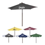 7' Wood Look Tilting Market Umbrella Kit (1 Imprint)