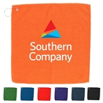 15" X 15" RPET Hemmed Golf Towel With Hook And Grommet