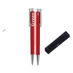 Lamy Push-Action Red Plastic Ballpoint Pen Grooved Grip