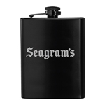 8 oz Black Stainless Steel Hip Flask