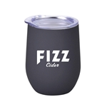 12 oz Vacuum Insulated Stainless Steel Stemless Wine Glass With Rubberized Finish