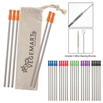 5-Pack Stainless Straw Kit With Cotton Pouch