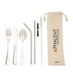 Perka® Castellana 6-Piece Steel Straw & Utensil Set