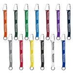 3/4" Sewn Polyester Keychain with Metal Split-Ring and Carabiner