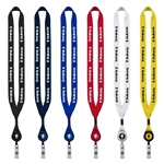 3/4" Polyester Lanyard with Metal Crimp & Retractable Badge Reel