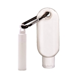 1.9 oz SPF 30 Sunscreen with Carabiner and SPF 15 Lip Balm in White Tube with Hook Cap