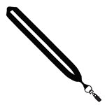 1" Cotton Lanyard with Metal Crimp & Metal Bulldog Clip