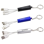 Trey 3-in-1 Light-Up Charging Cable with Keychain