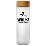 Bamboo Pattern 22 oz Frosted Glass Bottle