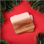 2 Pc. Acacia Wood & Marble Coaster Set