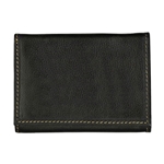 Andrew Philips® Leather Contrast Stitch Tri-Fold Wallet