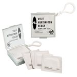 10 Pack Individiual Antibacterial Wet Wipes In Case With Carabiner.