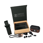 SCX Innovative Design™ Walnut Wood Wireless Earbuds and Charging Case