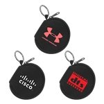 Neoprene Zipper Pouch Keychain with Silver Split-Ring