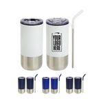 Oxford 16 oz Stainless Steel/Polypropylene Tumbler with Straw