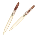 Unique Pattern Solid Wood Handle Letter Opener