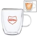 14 oz Double Walled Latte Glass Mug w/ Handle