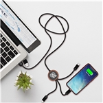 Bamboo 5-in-1 Charging Cable with Light-Up Logo