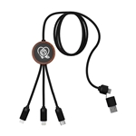 Bamboo 5-in-1 Charging Cable with Light-Up Logo