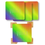 The Illusionist Lenticular Coaster: 4 Pc. Set in Bamboo Stand