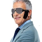 Silver Glasses with Sideburns