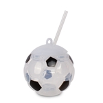 Soccer Ball Light Up Cup with Lid and Straw