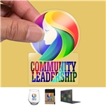 “CUSTOMCUT™” CLEAR 2 sq inch to 9 sq. inch Full Color Custom Shape Removable Vinyl Sticker Decals in Singles