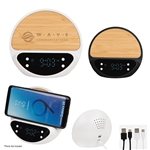 10W Bamboo Wireless Charger With Digital Clock