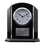 Black and Silver Piano Finish Desk Clock