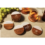 Acacia Wood & Marble Coaster Set
