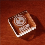 3D Crystal Square Paperweight - Small
