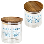 Corsica 22 oz Glass Canister with Acacia Lid