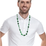 33" Green Mini Leaf Bead Metallic Necklace