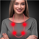 Jumbo Hearts Light Up Bead Necklace Pink