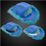 BLUE LED COWBOY HAT W/TIARA
