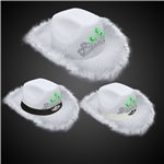 WHITE LED COWBOY HAT W/TIARA