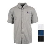 Burnside© Perforated Stretch Woven Button-Up