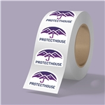 3" x 2" BOPP stickers on roll - 3.5mil