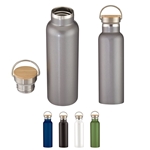 21 oz Tipton Recycled Stainless Steel Bottle With Bamboo Lid