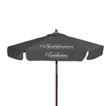 7' Wood Look Tilting Market Umbrella Kit With Valance