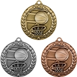 Stock Small Academic & Sports Laurel Medals: Basketball