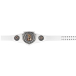 Shield Championship Belts: White-Antiqued Silver
