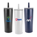 ChillFlow Stainless Steel Mug with Straw 24 oz