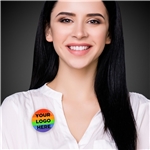 Rainbow Tinplate Button 2 1/4"