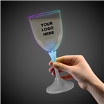 Light Up Wine Glass with White Stem and Clear Top - 10 Ounce